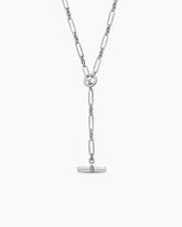 Lexington Y Chain Necklace in Sterling Silver with Diamonds, 6.5mm